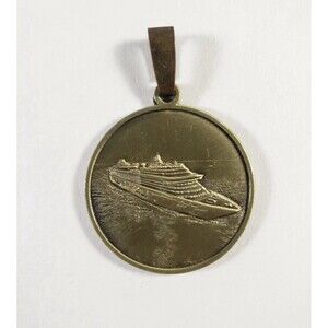 Caribbean Cruise Souvenir Mark Henry Alexandrite Collection Pendant Brass Tone